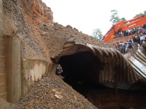 Complete Collapse of the Metal Underpass 